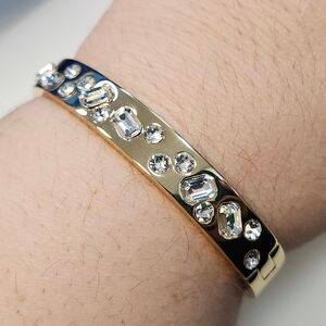 NWT Karl Lagerfeld Gold-Tone Sprinkle Stone Bangle Bracelet